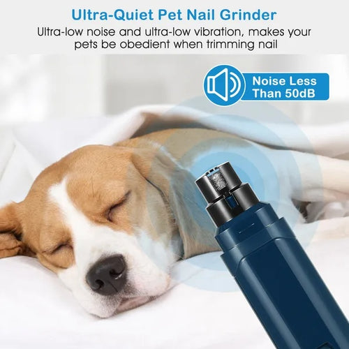 PawPerfect™ Quiet 2-Speed Dog Nail Grinder – USB Rechargeable Professional Trimmer