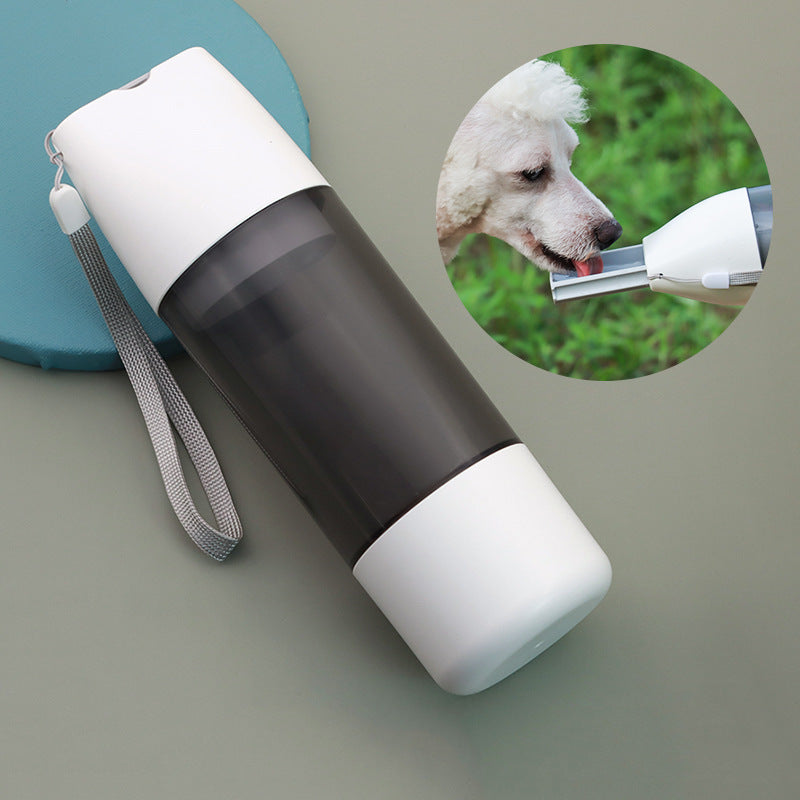 Portable 350ml Dog Water Bottle with Food Container for Outdoor Travel