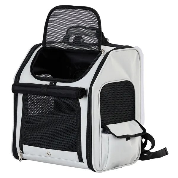Expandable Pet Carrier Backpack with Breathable Mesh, Back Extension, Up to 26 lbs