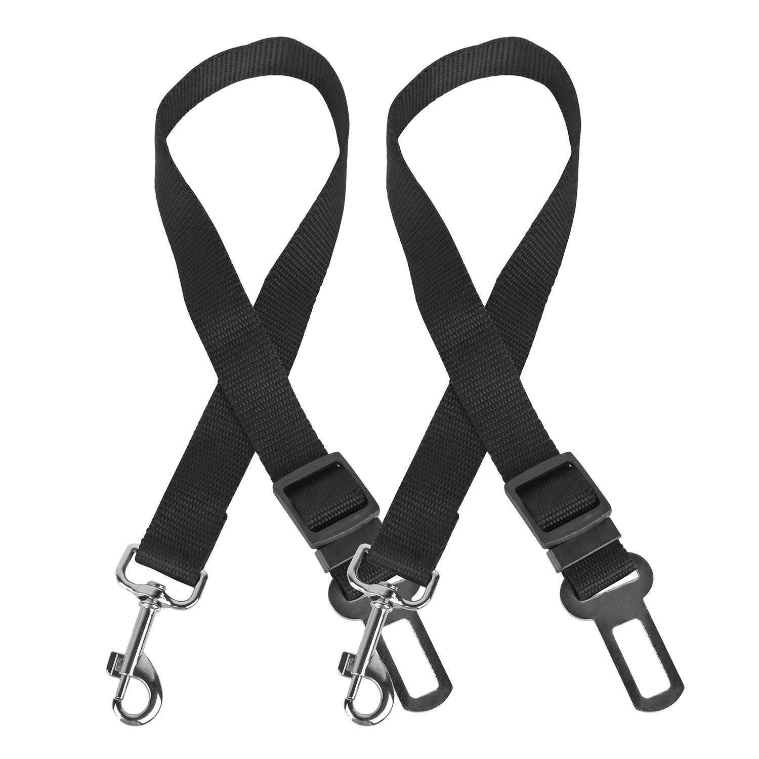 SecurePaws™ 2-Pack Adjustable Pet Seat Belt Leash – Safer, Stress-Free Car Travel for Dogs & Cats